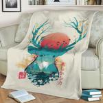 japanese ukiyo e fleece throw blanket 0