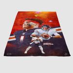 justin field chicago bears soft fleece blanket 0