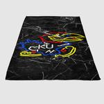 kansas jayhawks marble logo soft fleece blanket 0