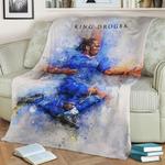 king drogba fleece throw blanket 0