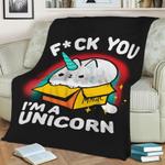 kitty unicorn fleece throw blanket 0