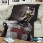 knight templar fleece throw blanket 0