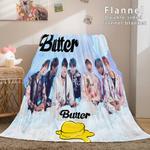 kpop bts butter bangtan boys cosplay flannel blanket comforter bed sets 0