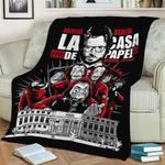 la casa de papel fleece throw blanket 0