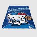 la dodgers hello kitty soft fleece blanket 0