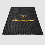 lamborghini logo carbon soft fleece blanket 0