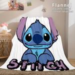 lilo and stitch ohana flannel blanket warm cozy throw bed blanket 0