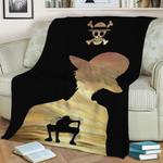 luffy d monkey one piece fleece throw blanket 0