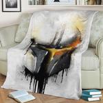 mandalorian graffitti helmet fleece throw blanket 0