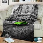 mantis green in the city fleece throw blanket 0