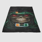 miami hurricanes skull logo soft fleece blanket 0