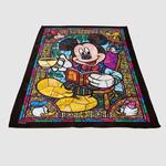 mickey mouse stained glass soft fleece blanket 0