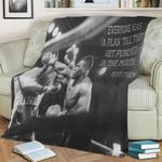 mike tyson quote fleece throw blanket 0