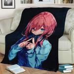 miku nakano fleece throw blanket 0