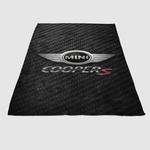 mini cooper s carbon logo soft fleece blanket 0