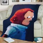 monkey puppet meme fleece throw blanket 0