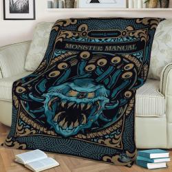 Monster Manual Fleece Throw Blanket Meaningful Gift For Halloween Christmas