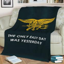 Navy Seals No Easy Day Fleece Throw Blanket Meaningful Gift For Halloween Christmas