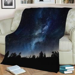 Night Forest Fleece Throw Blanket Meaningful Gift For Halloween Christmas