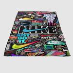 nike sticker collage soft fleece blanket 0
