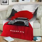 nissan gtr drawing fleece throw blanket 0