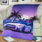 nissan gtr sunset drive fleece throw blanket 0