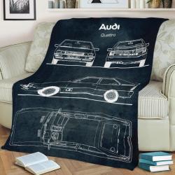 No018 Audi Quattro Fleece Throw Blanket Meaningful Gift For Halloween Christmas