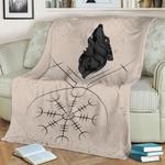 odin wolf helm of awe fleece throw blanket 0
