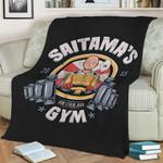 one punch man saitama gym fleece throw blanket 0