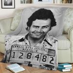 pablo escobar mugshot fleece throw blanket 0