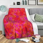 pink birds fleece throw blanket 0