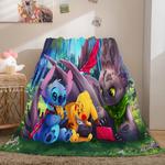 pokemon pikachu flannel fleece blanket throw cosplay wrap blanket 0