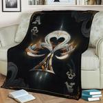 poker cards ace clover fleece throw blanket 0