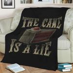 portal the cake is a lie fleece throw blanket 0
