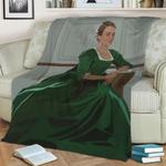 portrait of a lady on fire fleece throw blanket 0