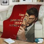 professor casa de papel fleece throw blanket 0