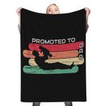 promoted to dad fleece throw blanket 0