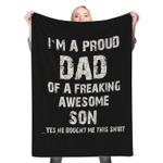 proud dad father s day fleece throw blanket 0