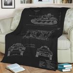 pzkpfw iv ausf g blueprint fleece throw blanket 0