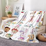 rabbit monkey blanket flannel fleece throw blanket room decoration 0