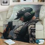 rainbow six siege fleece throw blanket 0