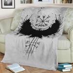 raven viking vegvisir fleece throw blanket 0