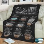 retro chalkboard coffees fleece throw blanket 0