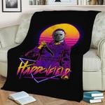 retro knife fleece throw blanket 0
