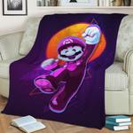 retro super mario v2 fleece throw blanket 0