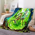 rick and morty pattern blanket flannel throw room decoration 0