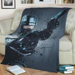 robocop splatter effect artwork inspired by the roboco fleece throw blanket 0