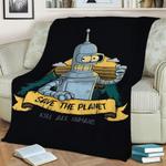 robot ecology fleece throw blanket 0