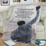 rocky balboa quote fleece throw blanket 0