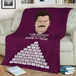 ron swanson pyramid great fleece throw blanket 0